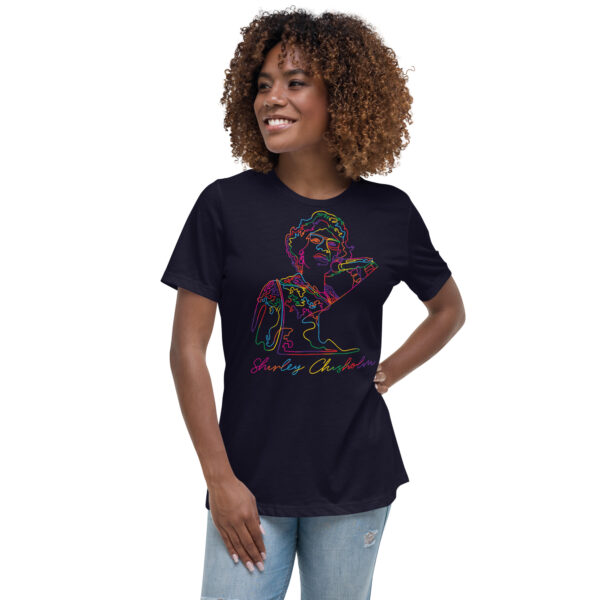 Shirley Chisholm: Relaxed White T shirt - Colorful Logo - Image 2