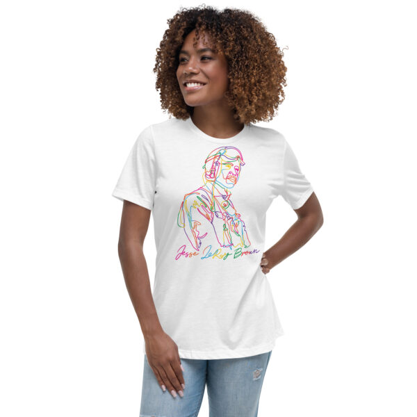 Jesse Leroy Brown: Relaxed White T shirt - Colorful Logo